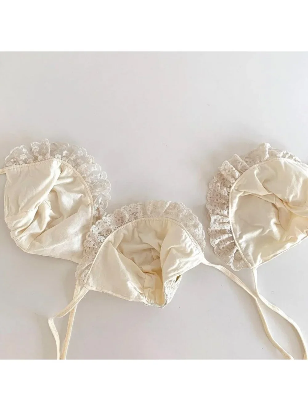 Baby Girls Lace Cotton Bonnet - Retro Embroidery, 0-12M, Adorable Infant Hat
